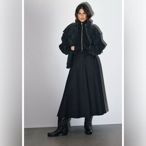 NWT ZARA 100% COTTON PLEATED MIDI SKIRT SIZE XS